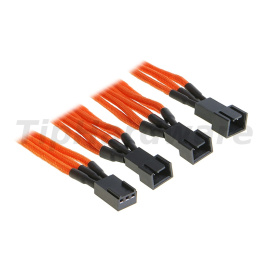 BitFenix 3-Pin na 3x 3-Pin Adapter 60cm - sleeved orange/black